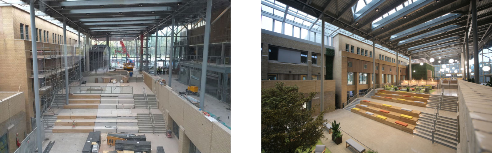 Before and after photos of office refurbishment at Glasshouse
