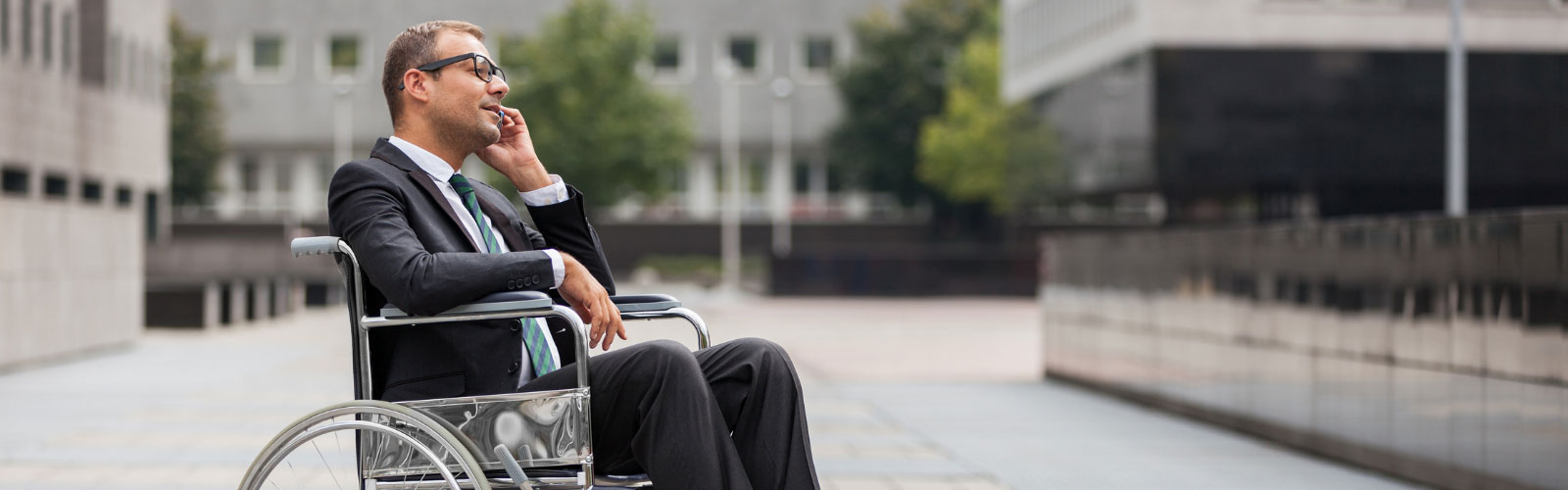 office worker in wheelchair