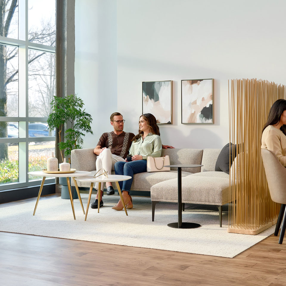 Bright modern office with plants