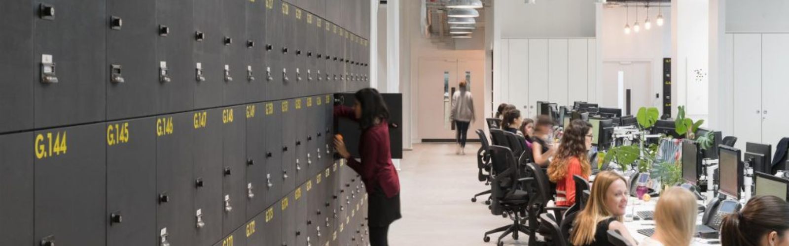 locker storage in work office