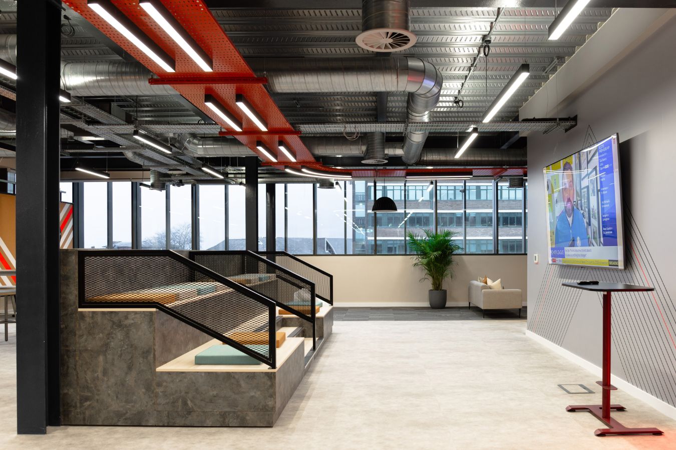 Sleek hybrid seating option in modern stylish office
